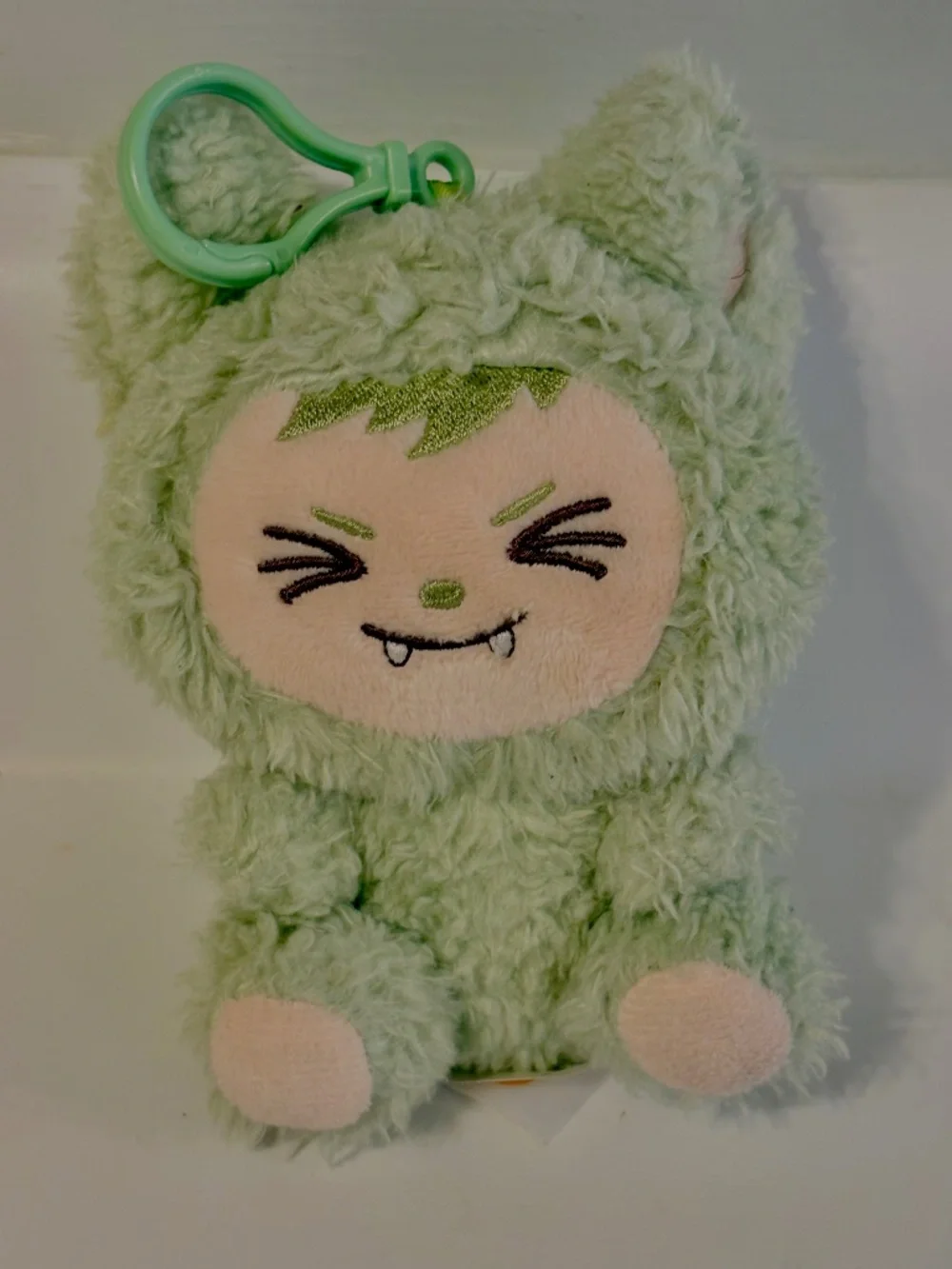 LaBabies Plush Keychain Clip Bag Charm Green Sherpa Doll Kawaii Macaron Lulu